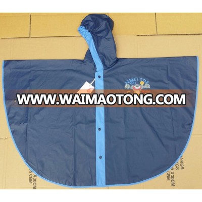 Pvc polished 0.16mm kids rain poncho